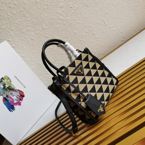 Pra*a micro symbole jacquard fabric handbag