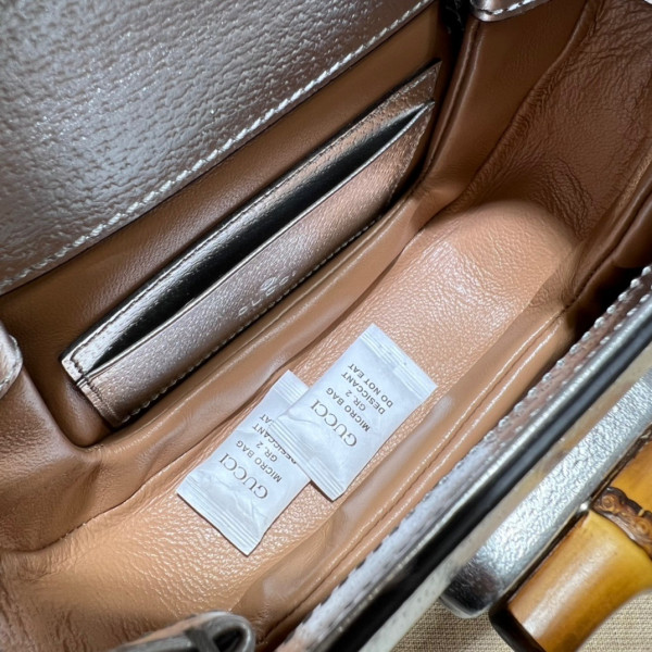 G*u*i mini top handle bag with bamboo