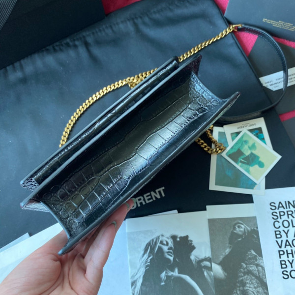 Y*L sunset in crocodile-embossed shiny leather