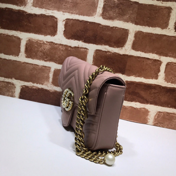 G*u*i gg marmont pearl chain belt bag