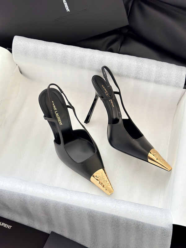 Y*L jeanne slingback pumps in smooth leather