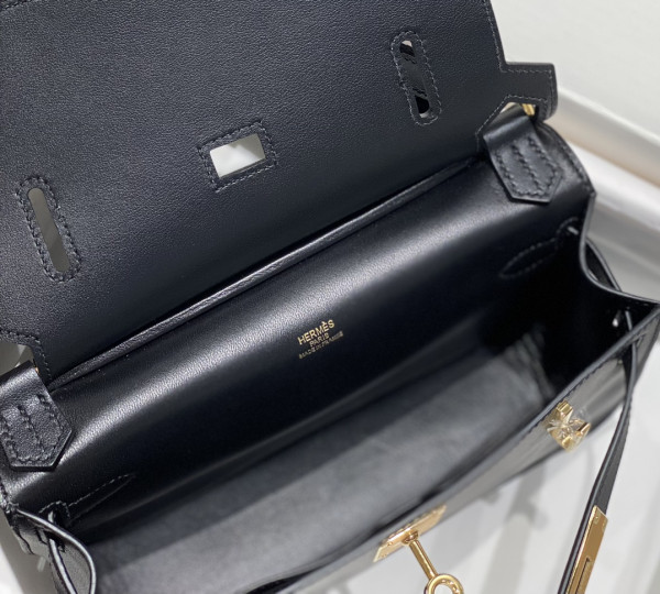 H**mes jypsiere mini bag in swift leather gris meyer