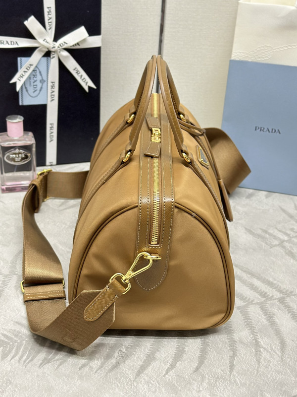 Pra*a re-nylon and saffiano leather top-handle bag