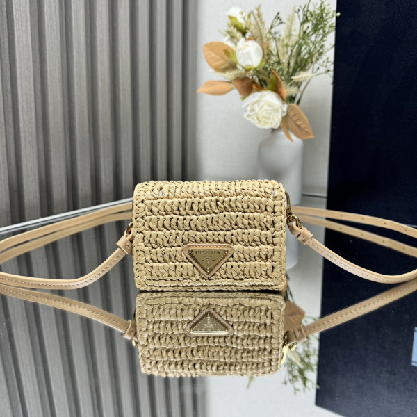 Pra*a cardholder with shoulder strap and crystals