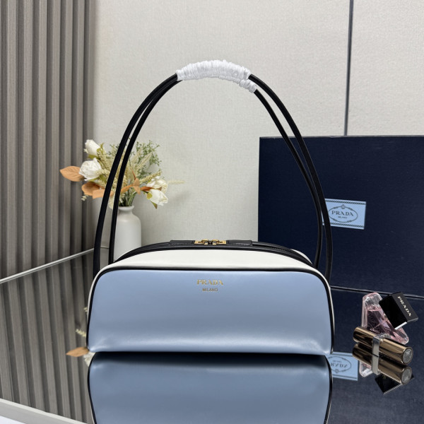 Pra*a swing smooth leather shoulder bag-28*11.5*10cm